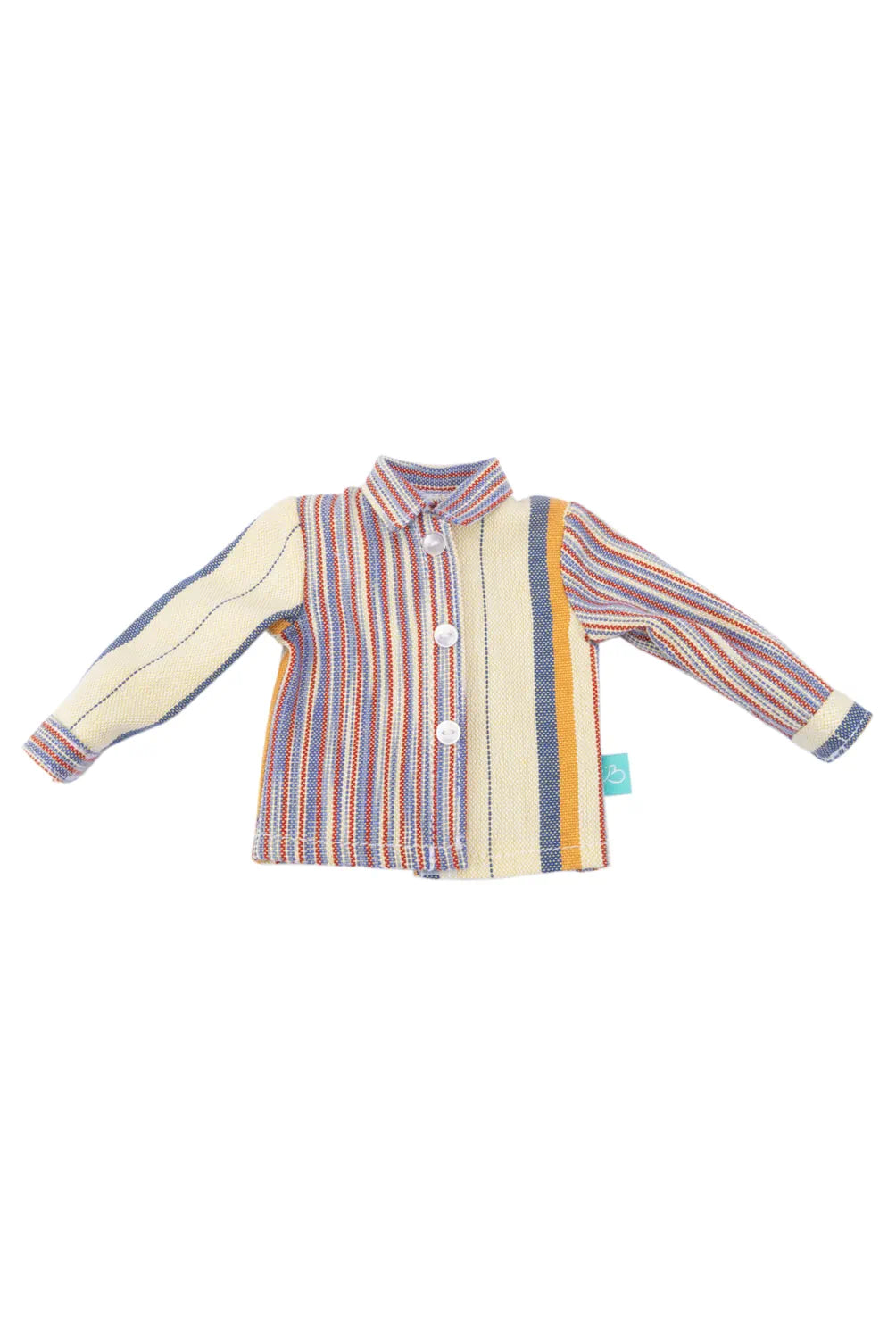 Colorful striped doll shirt on a white background