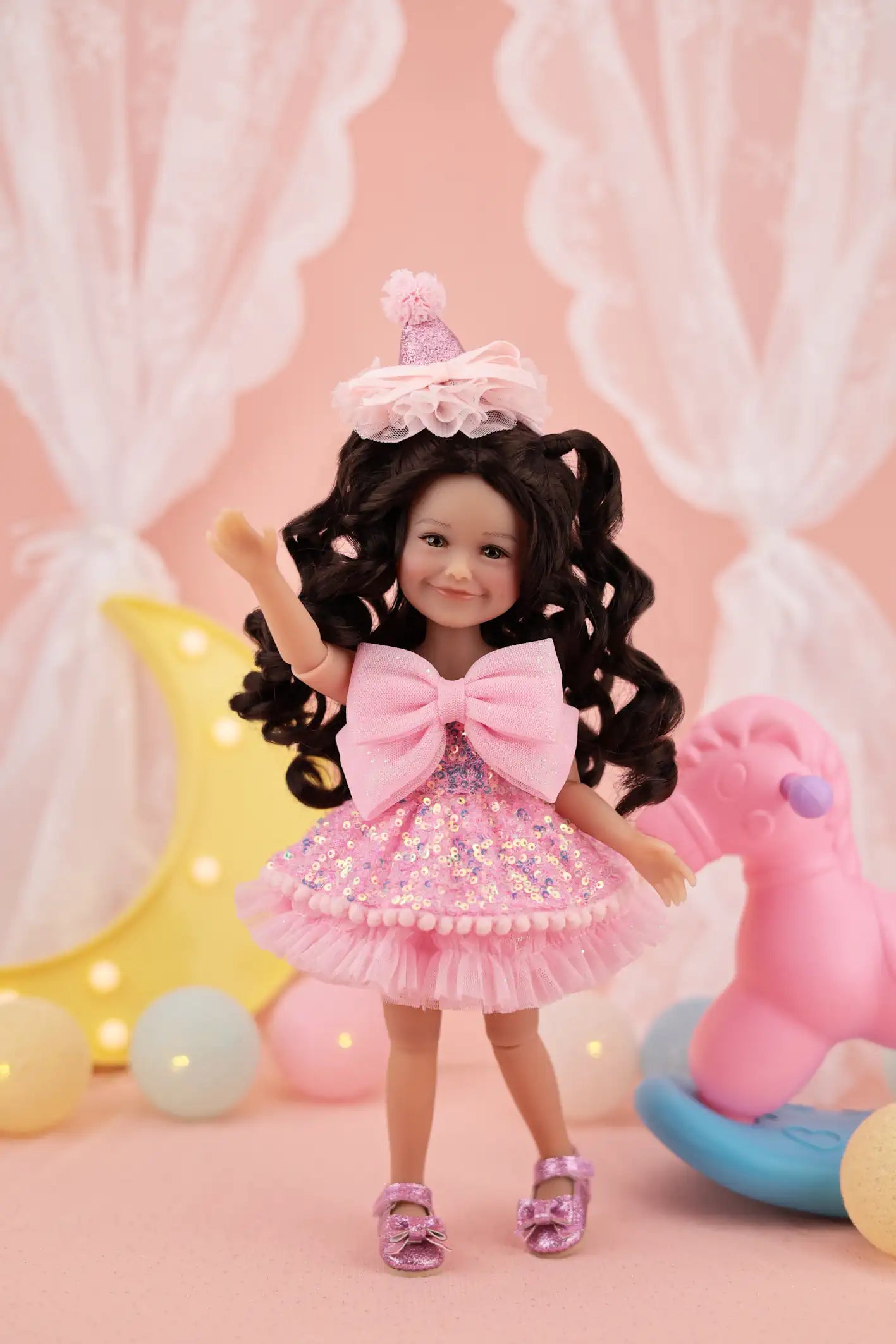 Birthday Siblies (V1-Tan Skin, Pink Dress)