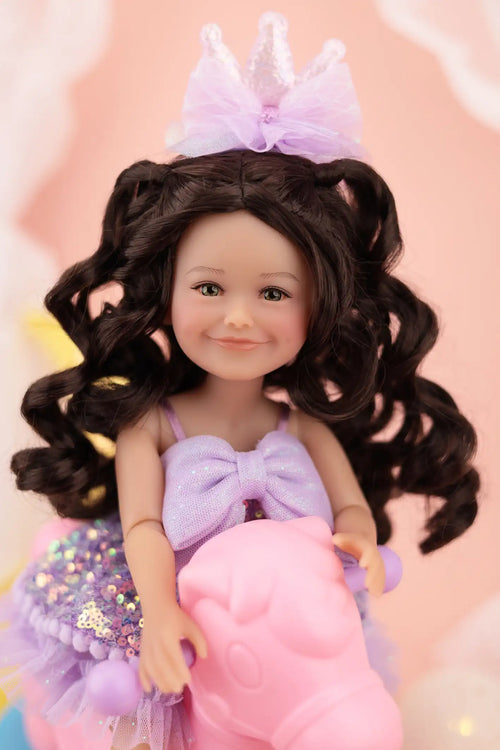 Frères et sœurs d'anniversaire (V3 - Peau bronzée, robe violette)