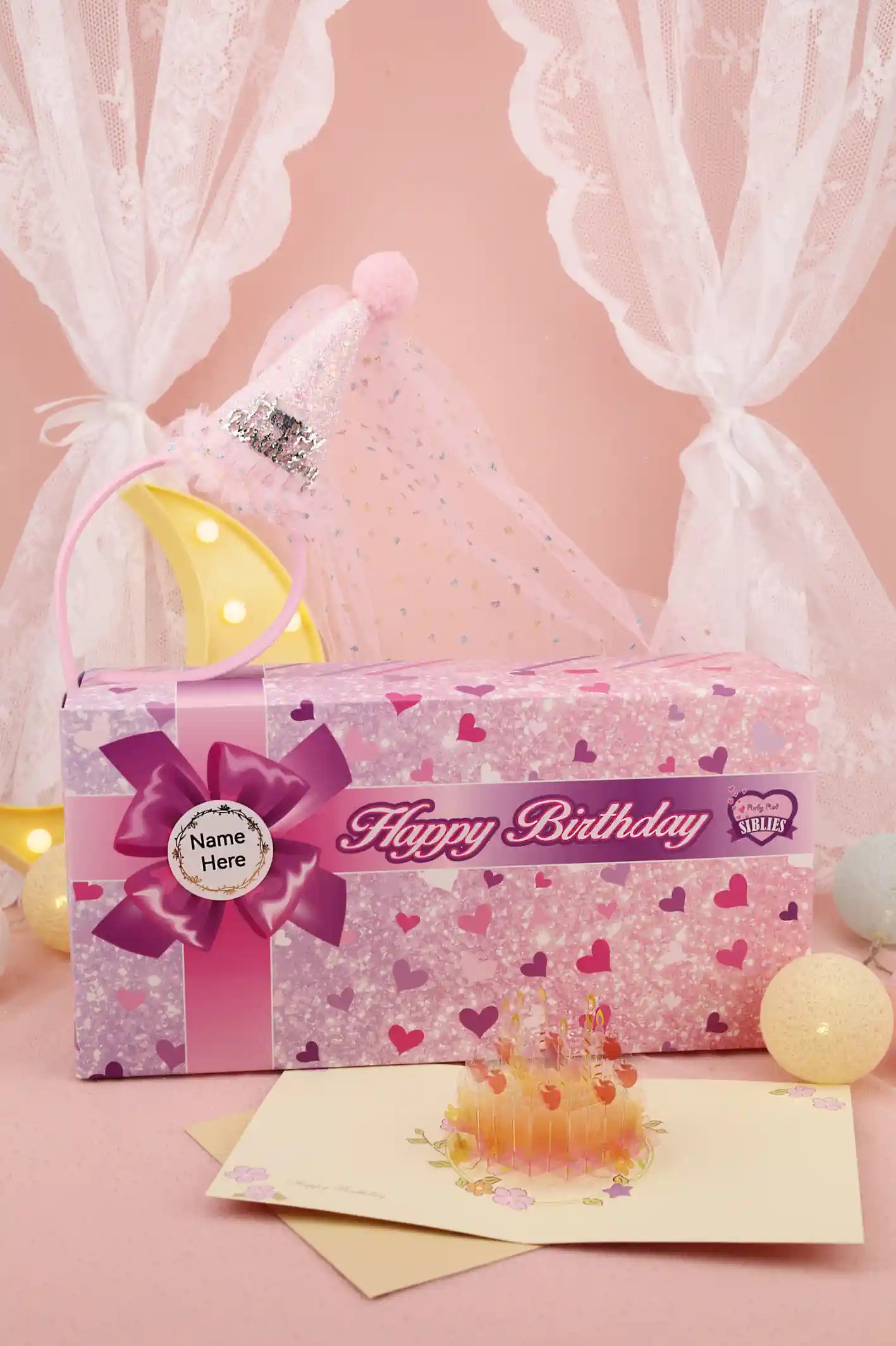 Birthday Siblies (V1-Tan Skin, Pink Dress)