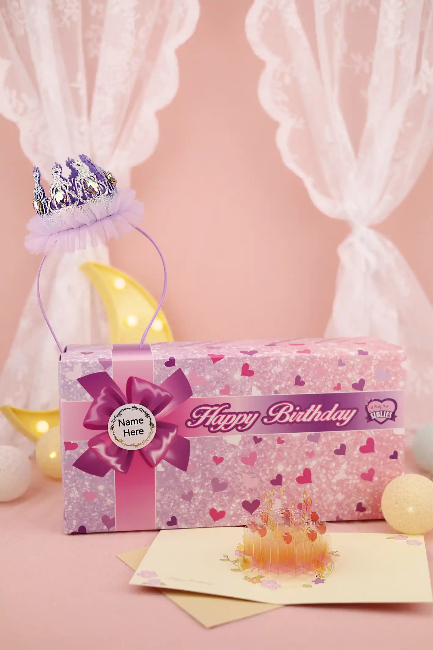 Birthday Siblies (V2- Fair Skin, Purple Dress)
