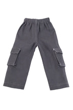 Gray doll cargo pants on a white background