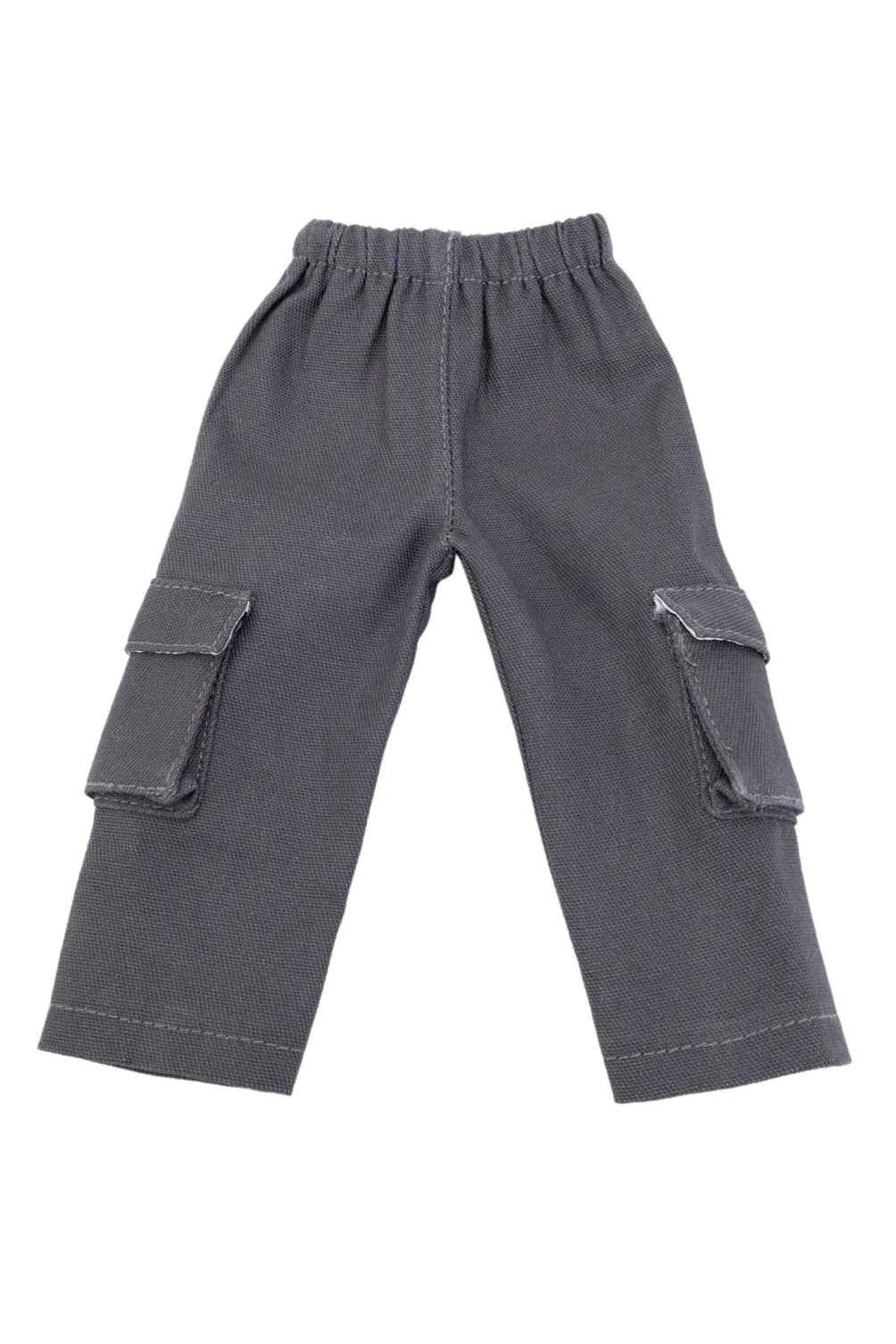 Gray doll cargo pants on a white background