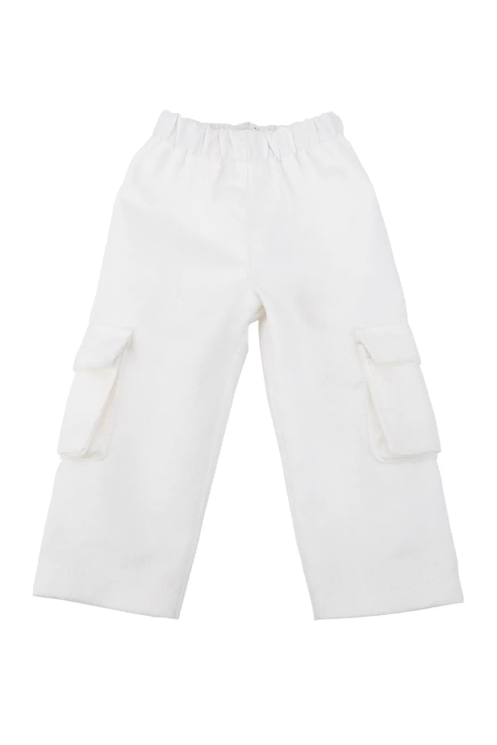 White doll pants on a white background