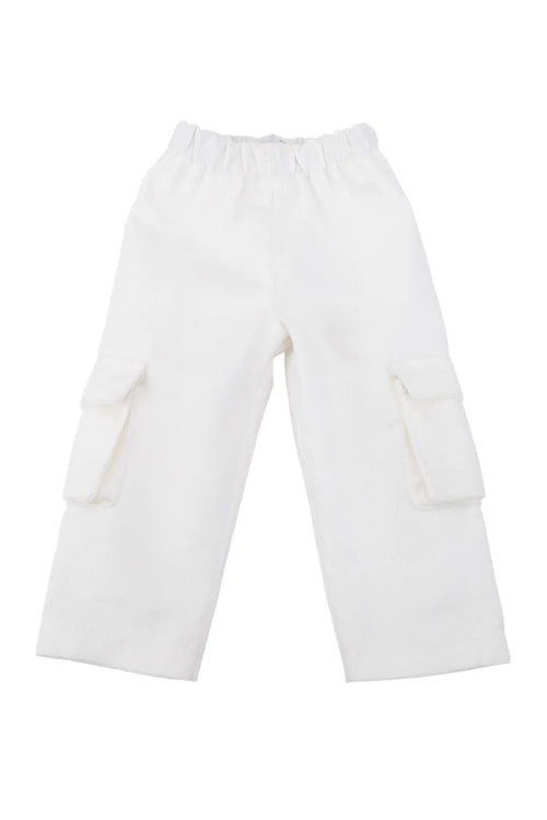 White doll pants on a white background