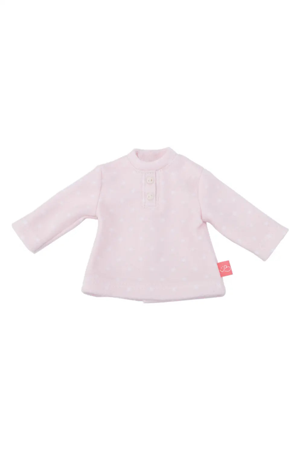 Light pink doll  shirt with a tag on a white background