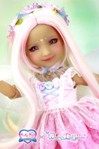 Doll with pink hair and dress