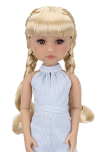 Peluca con flequillo y trenzas dobles para muñecas Ruby Red Fashion Friends de 14,5 pulgadas.