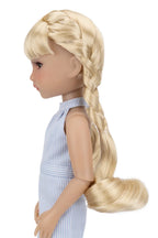 Peluca con flequillo y trenzas dobles para muñecas Ruby Red Fashion Friends de 14,5 pulgadas.