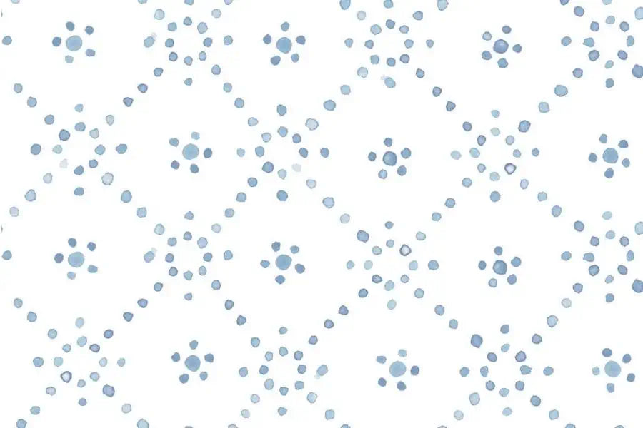 Pattern of blue dots on a white background