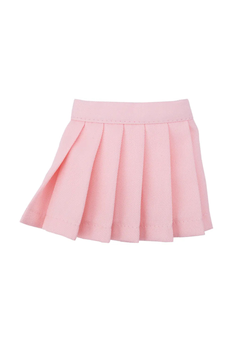 Pink pleated doll skirt on a white background