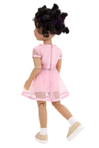 Minnie wearing a pink dress with a white background