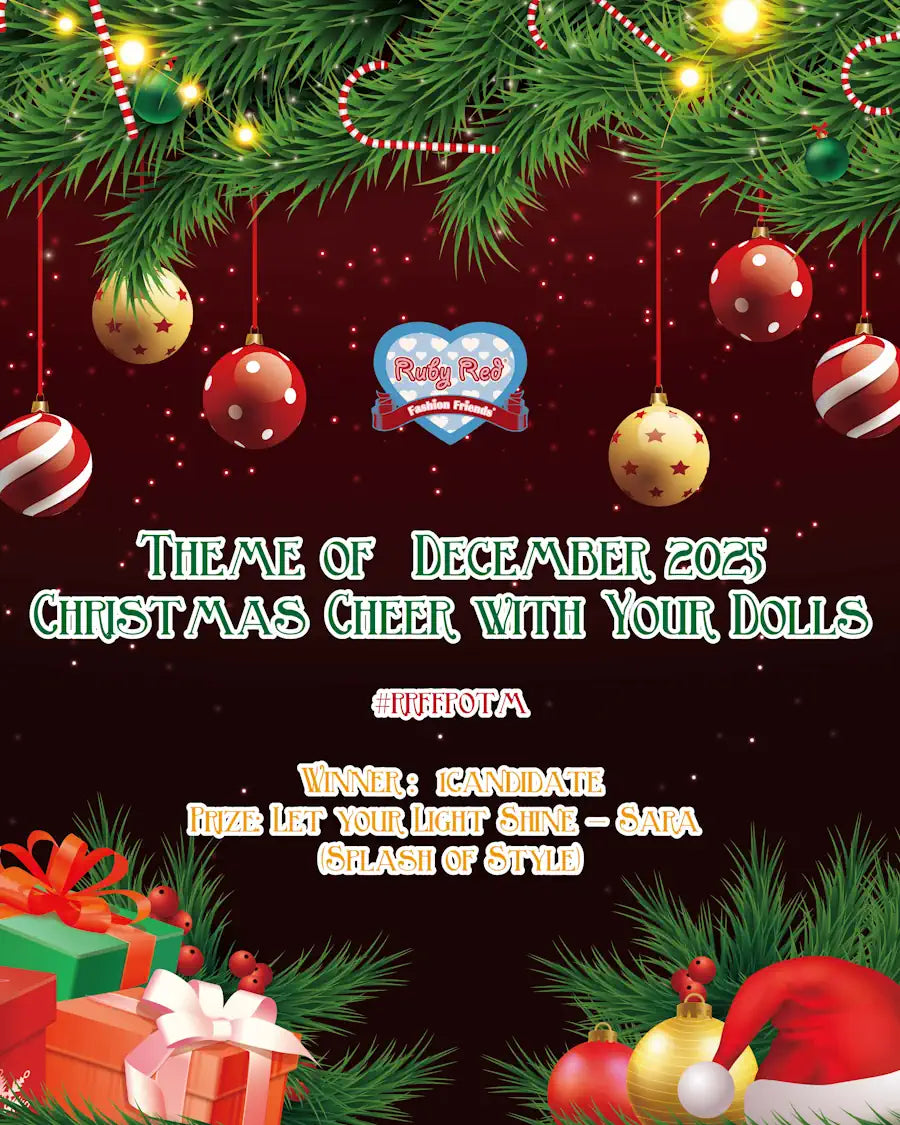 Decorative Christmas-themed background with ornaments and text