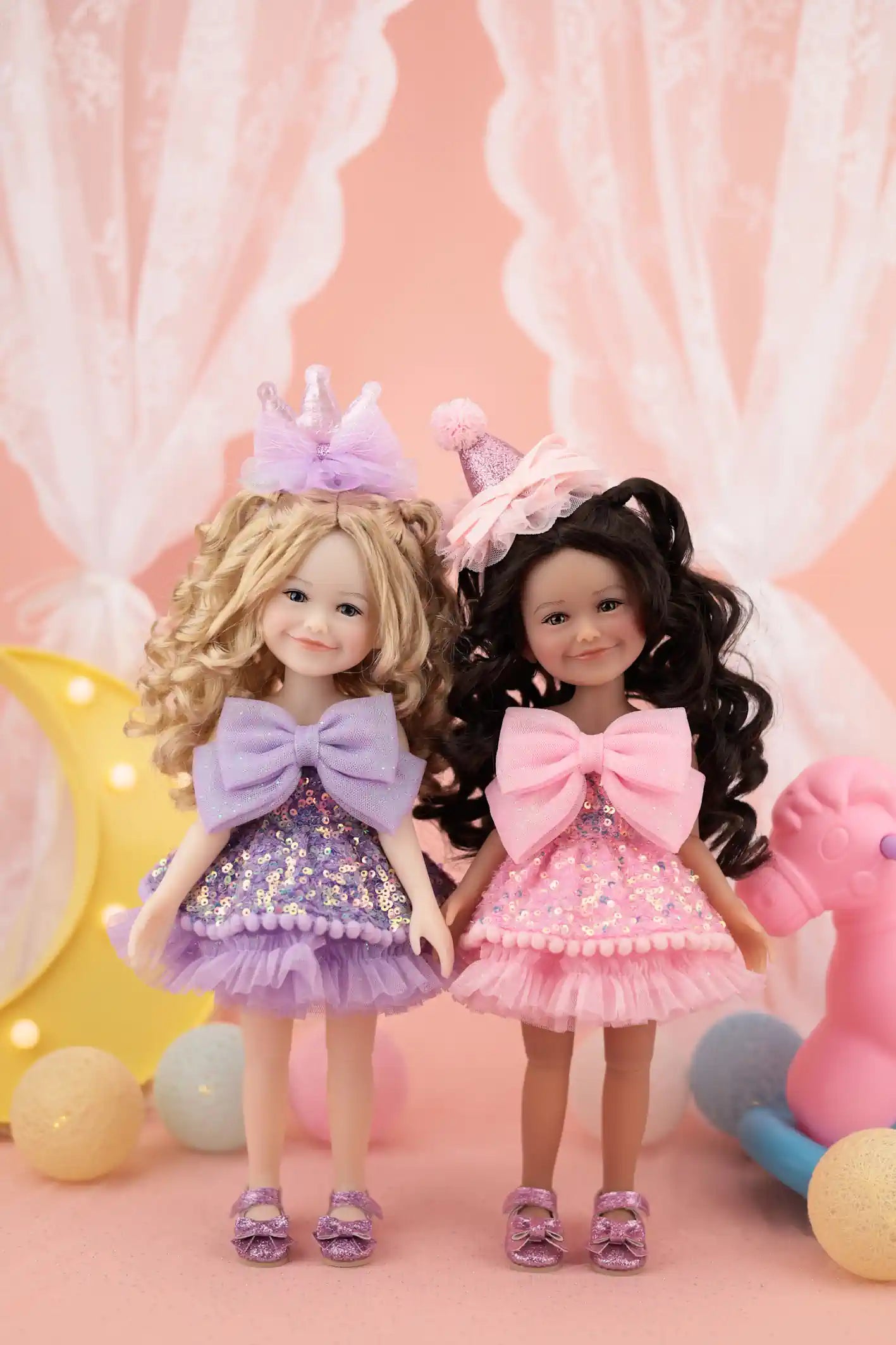 Birthday Siblies (V1-Tan Skin, Pink Dress)